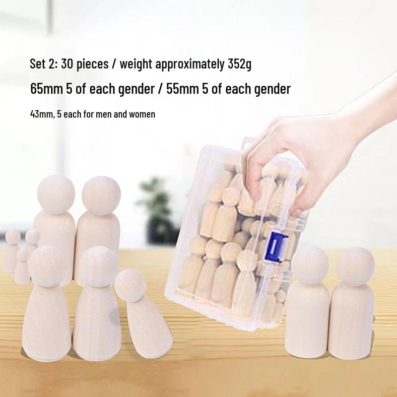 Unfinished Wooden Family Dolls: Male & Female Graffiti Figures (35-65mm) for Kids
Unfinished Wooden Family Dolls: Male & Female Graffiti Figures (35-65mm) for Kids