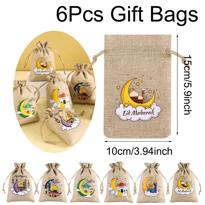 6pcs Eid Mubarak Burlap Gift Bags Candy Bags Ramadan Decor 2026 Islamic Muslim Party Supplies Ramadan Kareem Eid Al-fitr Gifts 10x15cm
6pcs Eid Mubarak Burlap Gift Bags Candy Bags Ramadan Decor 2026 Islamic Muslim Party Supplies Ramadan Kareem Eid Al-fitr Gifts 10x15cm