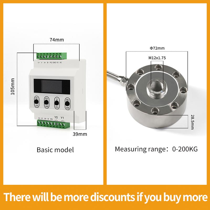 Load cell with amplifier transmitter, weight sensor, suitable for balance radius type HX711-50,100,200,300,500kg, 1T, 2T 200kg
Load cell with amplifier transmitter, weight sensor, suitable for balance radius type HX711-50,100,200,300,500kg, 1T, 2T 200kg