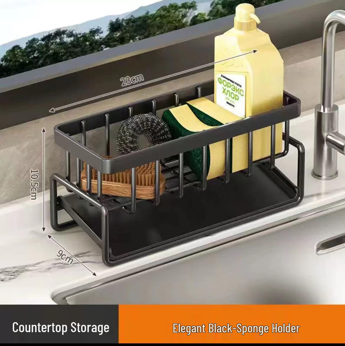 Kitchen Dish Drying Rack & Storage with Soap Sponge Holder
Kitchen Dish Drying Rack & Storage with Soap Sponge Holder
