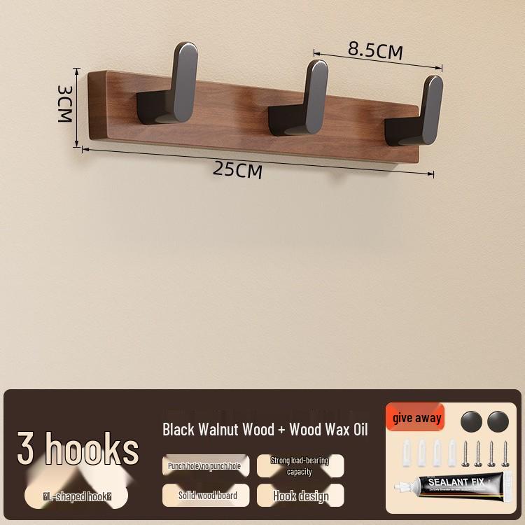 No-Drill Solid Wood Wall-Mounted Clothes and Hat Hook for Entrance or Hallway
No-Drill Solid Wood Wall-Mounted Clothes and Hat Hook for Entrance or Hallway