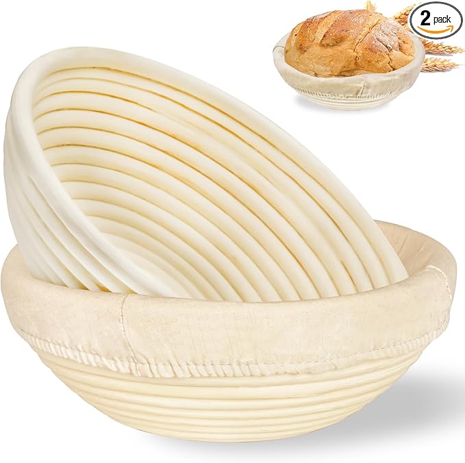Sourdough proofing basket, lined - (2-pack)
Sourdough proofing basket, lined - (2-pack)