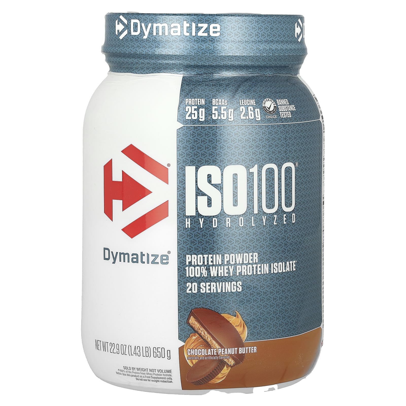 Dymatize, ISO100 hydrolyzed, 100% whey protein isolate, chocolate peanut butter, 650 g (1.43 lb)
Dymatize, ISO100 hydrolyzed, 100% whey protein isolate, chocolate peanut butter, 650 g (1.43 lb)