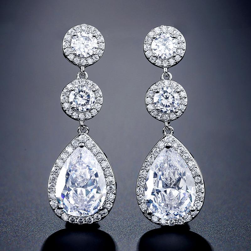ZAKOL Роскошные циркониевые свадебные длинные серьги-подвески Круглые Капля воды AAA CZ Свадебный цирконий для женщин белый
ZAKOL Роскошные циркониевые свадебные длинные серьги-подвески Круглые Капля воды AAA CZ Свадебный цирконий для женщин белый