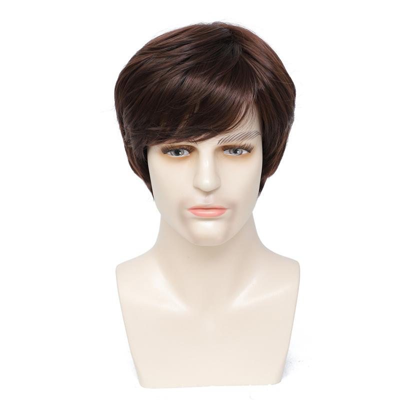 Synthetic Brown Mix Blonde Highlight Wig for Men Short Straight Hair Wig with Side Bangs Mullet Head Wig Daily Cosplay
Synthetic Brown Mix Blonde Highlight Wig for Men Short Straight Hair Wig with Side Bangs Mullet Head Wig Daily Cosplay