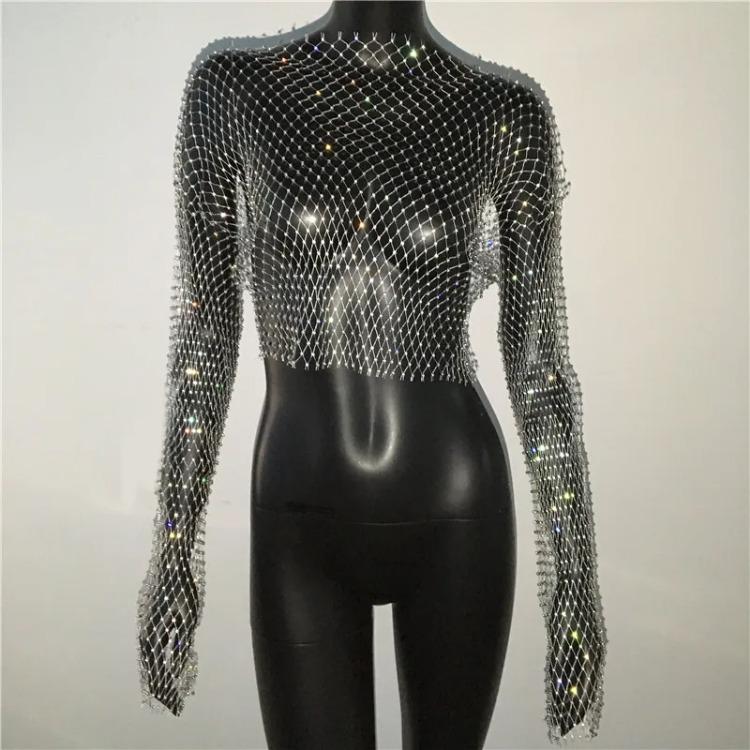 Женская сексуальная сетчатая прозрачная футболка с блестящими стразами в сеточку, ажурный укороченный топ с длинным рукавом, пляжная накидка, вечерние клубные майки L серебряный
Женская сексуальная сетчатая прозрачная футболка с блестящими стразами в сеточку, ажурный укороченный топ с длинным рукавом, пляжная накидка, вечерние клубные майки L серебряный