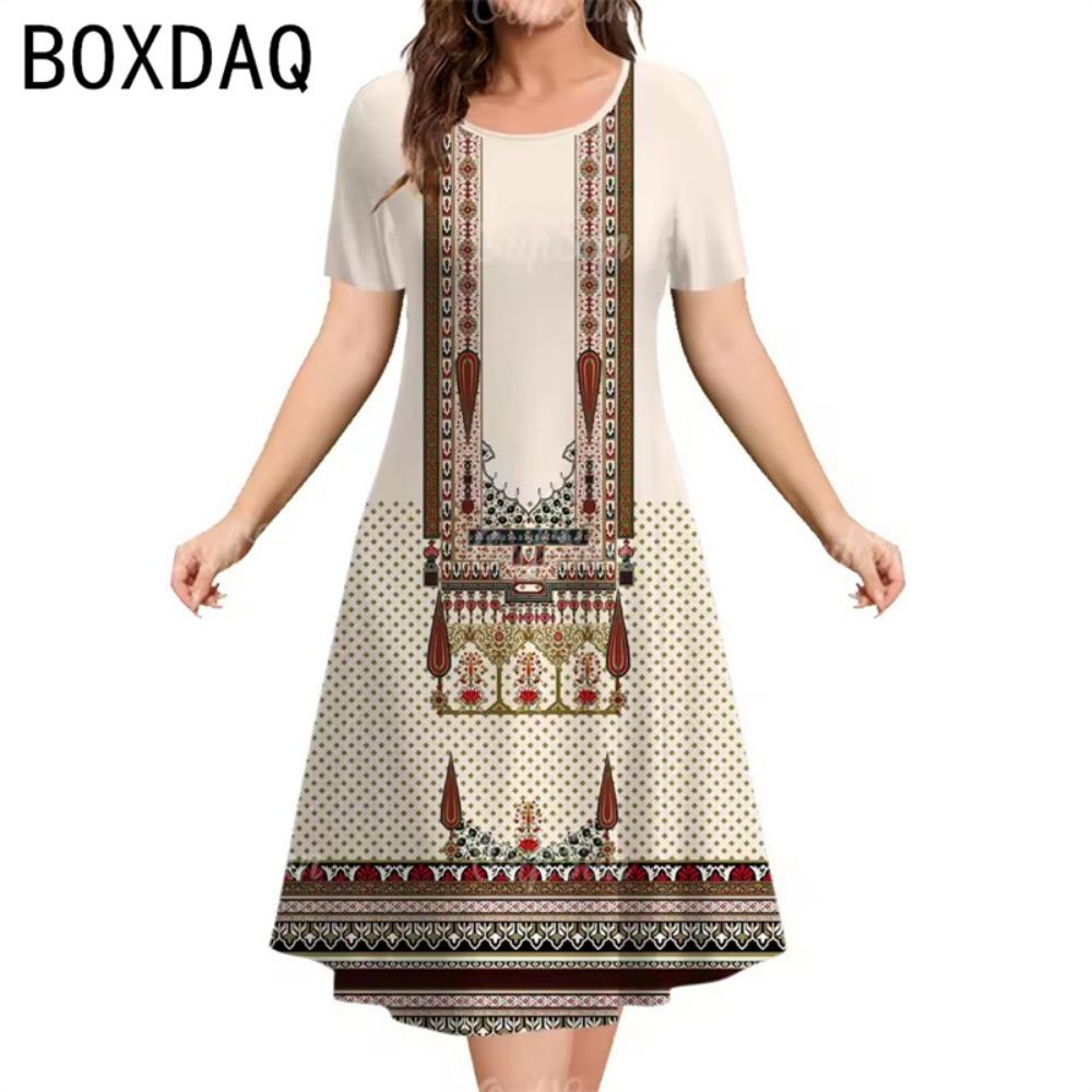 Women s Vintage Bohemian Ethnic Print Dress Summer Big Size Short Sleeve O-Neck Casual Dress Elegant Ladies Mini A-Line Dress XL
Women s Vintage Bohemian Ethnic Print Dress Summer Big Size Short Sleeve O-Neck Casual Dress Elegant Ladies Mini A-Line Dress XL