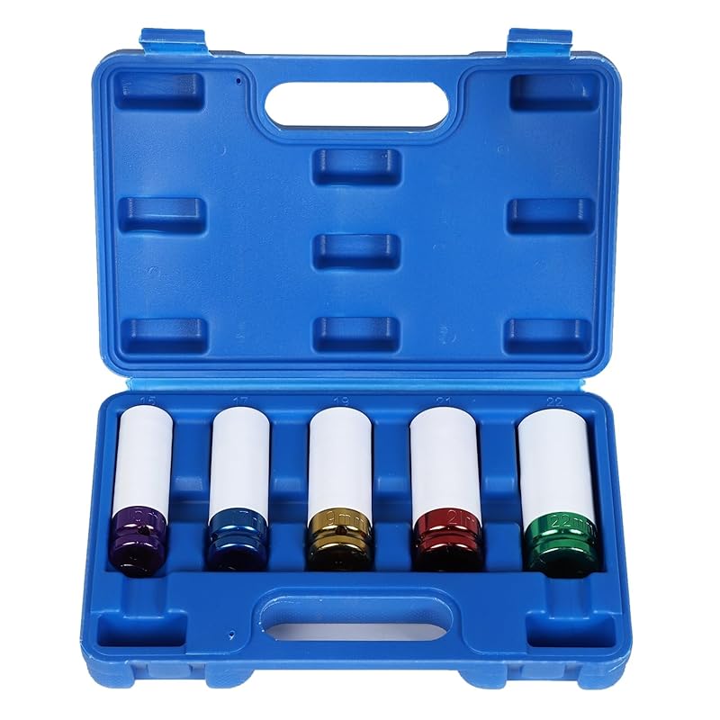 thin socket 5 piece set aluminum wheel nuts socket 15 17 19 21 22 mm impact wrench (Blue case)
thin socket 5 piece set aluminum wheel nuts socket 15 17 19 21 22 mm impact wrench (Blue case)