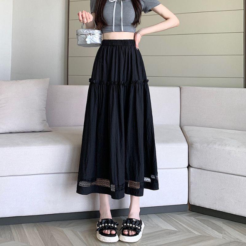Korean version of hollow lace splicing skirt for women s summer new elastic high-waisted A-character temperament big swing skirt for women 2XL
Korean version of hollow lace splicing skirt for women s summer new elastic high-waisted A-character temperament big swing skirt for women 2XL