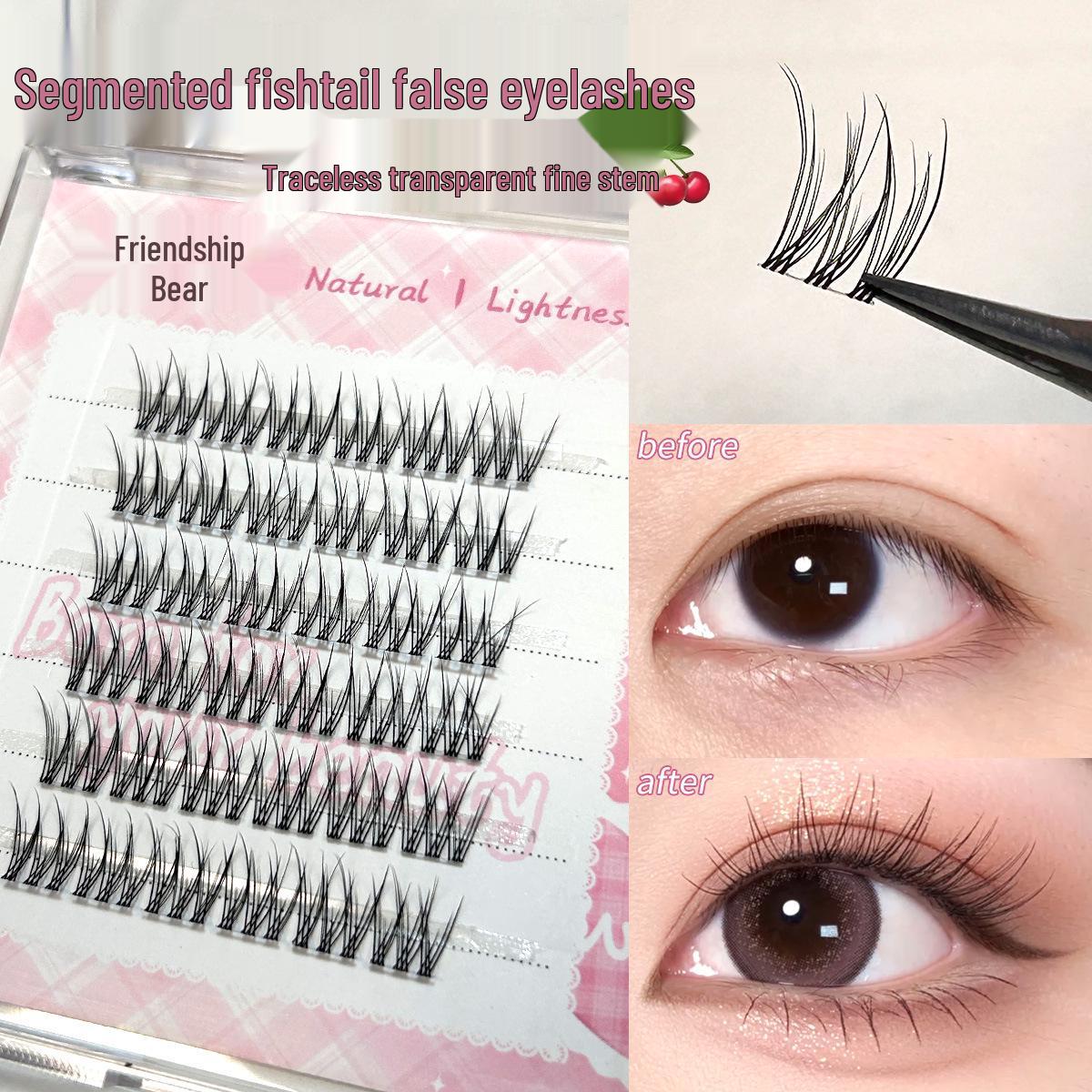 Beginner Nude No-Glue Fishtail Fairytale False Eyelashes - Natural Six-Row Cluster for Daily Wear Six-Row No-Glue Fishtail
Beginner Nude No-Glue Fishtail Fairytale False Eyelashes - Natural Six-Row Cluster for Daily Wear Six-Row No-Glue Fishtail