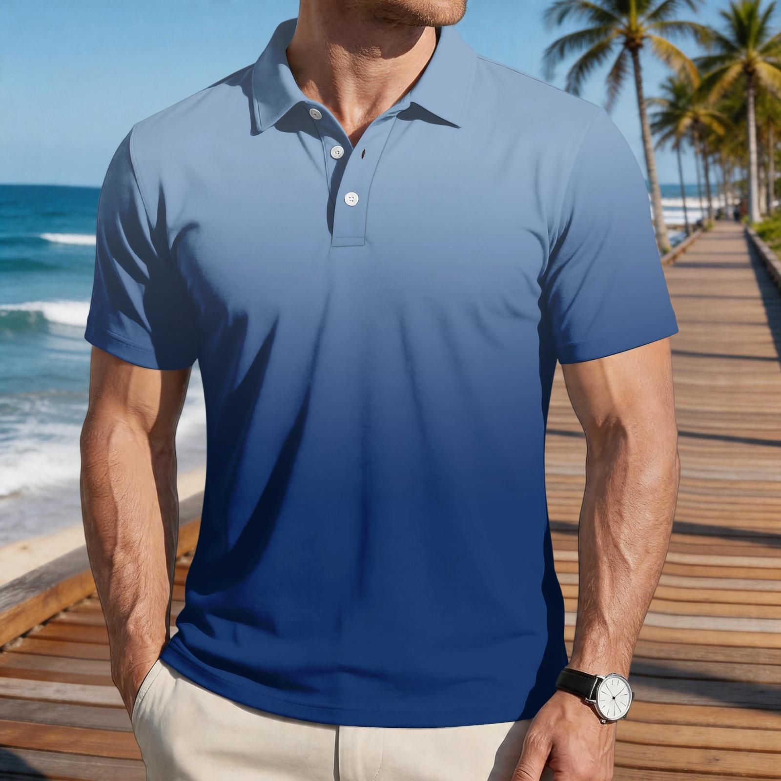Men Loose Fit Casual Gradient Print Short Sleeve Polo Shirt with Turn Down Collar for Everyday Wear Comfortable Material XXXXL синий
Men Loose Fit Casual Gradient Print Short Sleeve Polo Shirt with Turn Down Collar for Everyday Wear Comfortable Material XXXXL синий