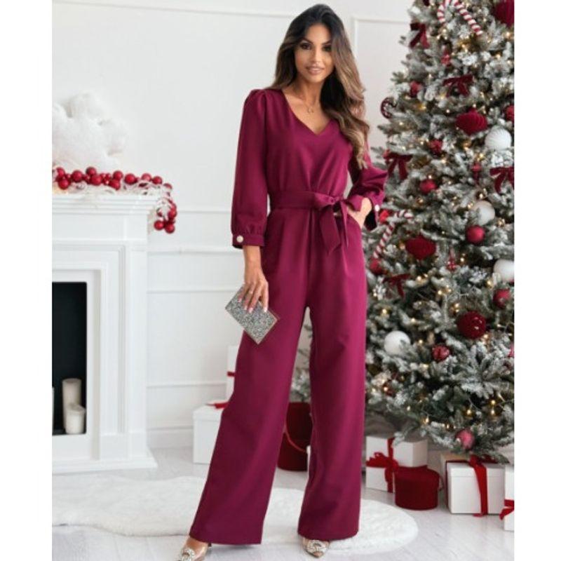 Spring and Summer New Arrival Fashion V Neck Pure Color Tied Pocket Loose Ninth-Sleeve Wide Leg Leisure Jumpsuit Jumpsuits Red 2XL
Spring and Summer New Arrival Fashion V Neck Pure Color Tied Pocket Loose Ninth-Sleeve Wide Leg Leisure Jumpsuit Jumpsuits Red 2XL