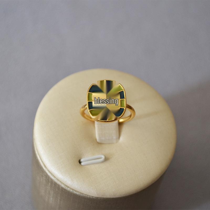 French Pastoral Leaf & Grape Enamel Ring in Gold-Plated Brass, Romantic Temperament Design for Index Finger. Size 6
French Pastoral Leaf & Grape Enamel Ring in Gold-Plated Brass, Romantic Temperament Design for Index Finger. Size 6