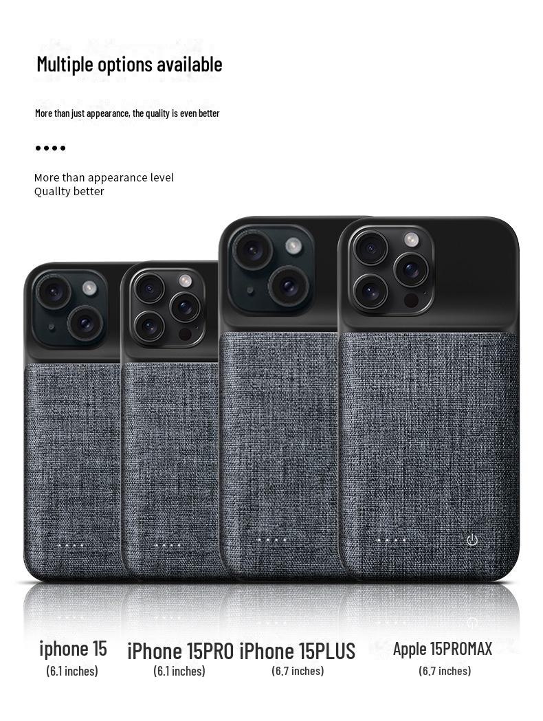 Мягкий чехол для беспроводного внешнего аккумулятора для Apple 13/14/15 Series iPhone 15 Plus - 6800mAh
Мягкий чехол для беспроводного внешнего аккумулятора для Apple 13/14/15 Series iPhone 15 Plus - 6800mAh