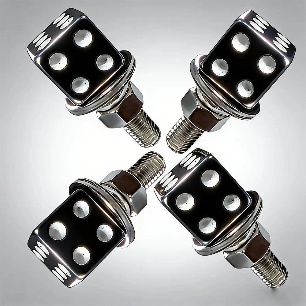 4-Piece Universal Dice-Shaped License Plate Screw Fastener Set, License Plate Frame Installation Accessories чорний
4-Piece Universal Dice-Shaped License Plate Screw Fastener Set, License Plate Frame Installation Accessories чорний