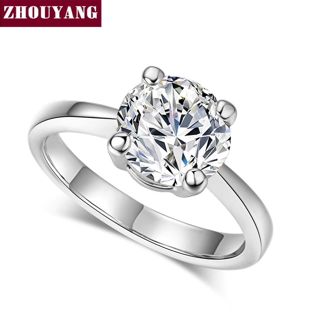 ZHOUYANG Wedding For Women Four Claw 8mm Cubic Zirconia Engagement Rose Gold Color Flashion Jewelry Girl Friend Gift R333 R335 5.5
ZHOUYANG Wedding For Women Four Claw 8mm Cubic Zirconia Engagement Rose Gold Color Flashion Jewelry Girl Friend Gift R333 R335 5.5