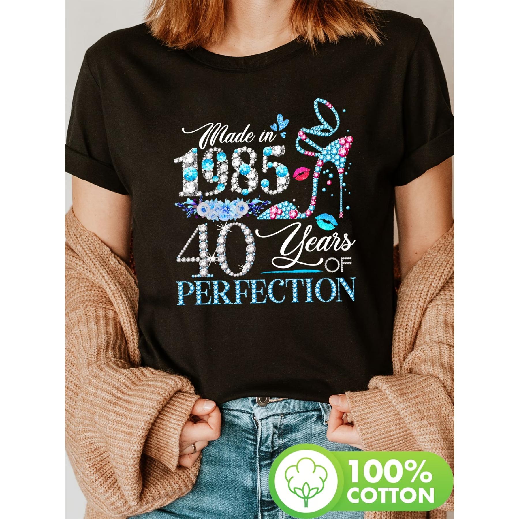 1985 и 40 на каблуках, Футболка в честь 40-летия Королевы с принтом в виде бриллианта из 1985 года, Повседневная футболка с коротким рукавом и круглым вырезом S чёрный
1985 и 40 на каблуках, Футболка в честь 40-летия Королевы с принтом в виде бриллианта из 1985 года, Повседневная футболка с коротким рукавом и круглым вырезом S чёрный