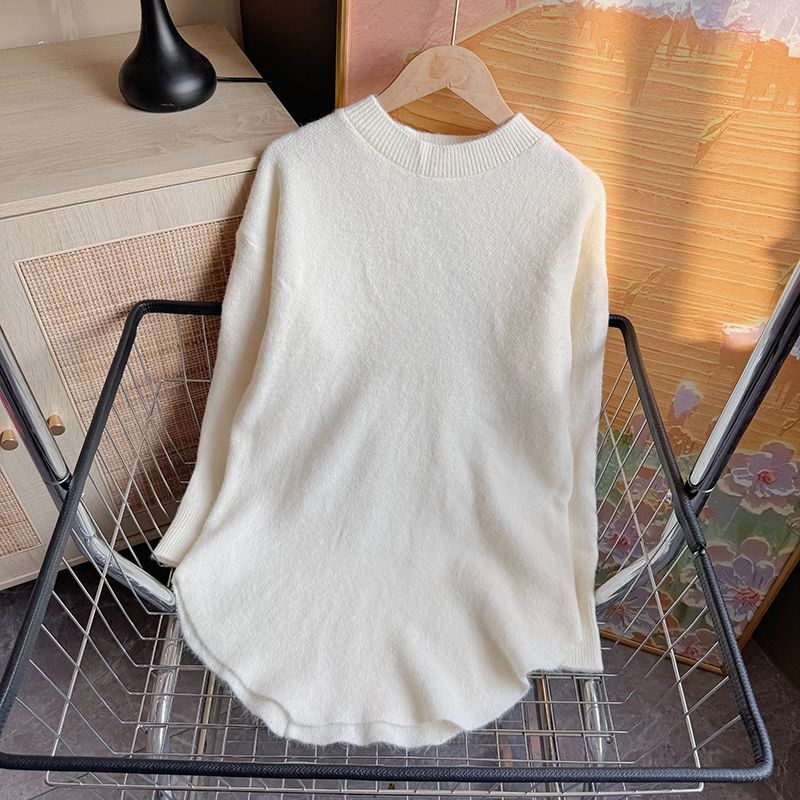 Простой пуловер с круглым вырезом, вязаный свитер для женщин в ленивом стиле и свободный топ средней длины с длинными рукавами, корейский XL белый
Простой пуловер с круглым вырезом, вязаный свитер для женщин в ленивом стиле и свободный топ средней длины с длинными рукавами, корейский XL белый