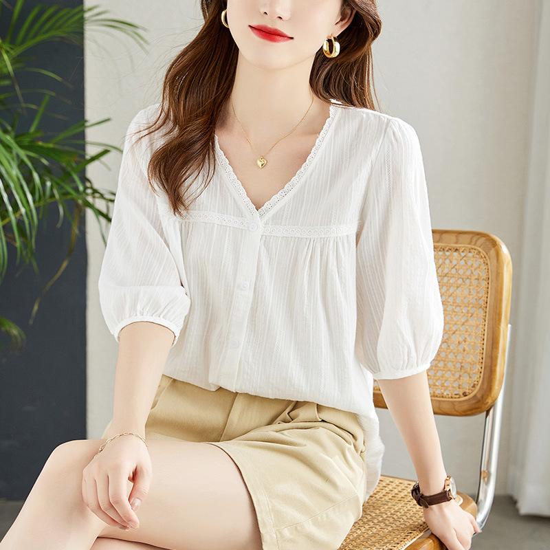 Lace Lace V-neck Shirt for Women s Summer New French Chic Loose Top Pure Cotton White Shirt XXL белый
Lace Lace V-neck Shirt for Women s Summer New French Chic Loose Top Pure Cotton White Shirt XXL белый