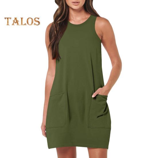 Женское платье без рукавов, летнее повседневное мини-платье с карманами, свободное пляжное платье с круглым вырезом для отдыха L армия зеленый
Женское платье без рукавов, летнее повседневное мини-платье с карманами, свободное пляжное платье с круглым вырезом для отдыха L армия зеленый