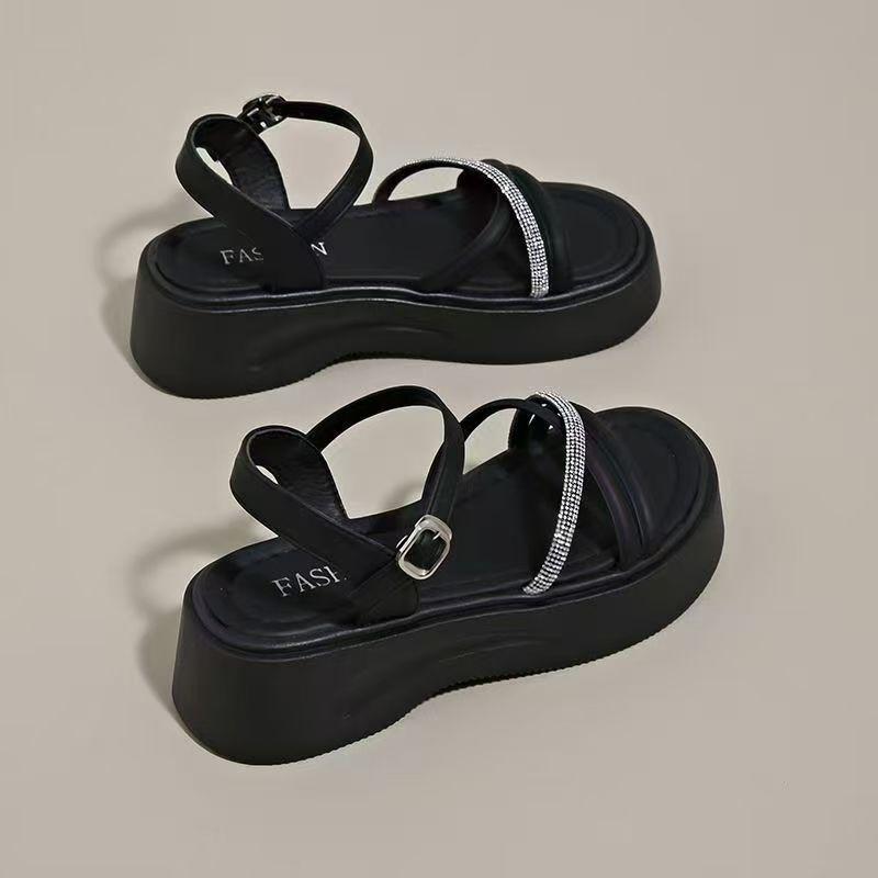 Popular French fashion thick-soled heightening rhinestone Roman sandals 2025 summer fairy wind one-word buckle sandals woman 35
Popular French fashion thick-soled heightening rhinestone Roman sandals 2025 summer fairy wind one-word buckle sandals woman 35