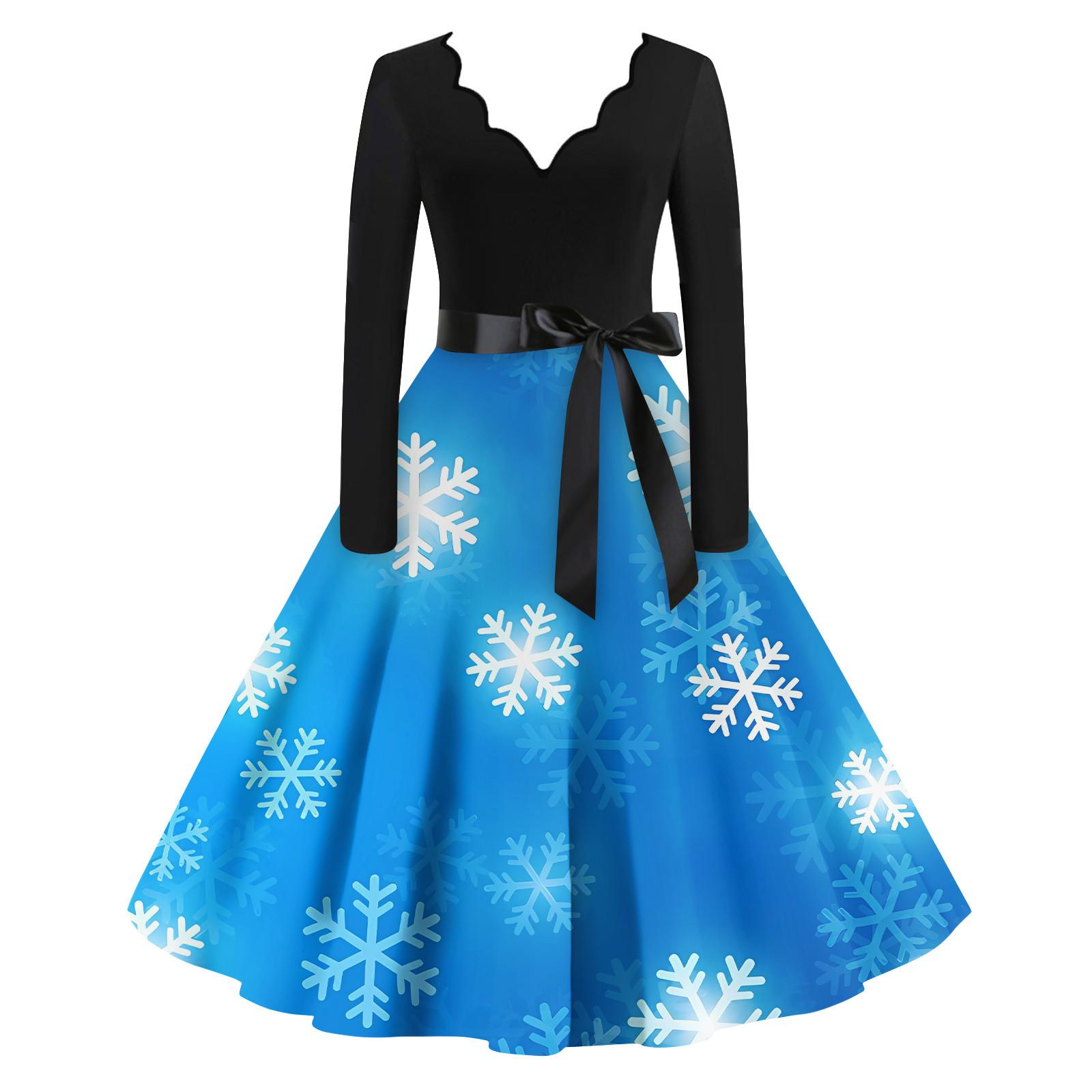 Women s V Neck Christmas Print Flare Dress For Women Long Sleeve Dress Party Casual Dresses
Women s V Neck Christmas Print Flare Dress For Women Long Sleeve Dress Party Casual Dresses