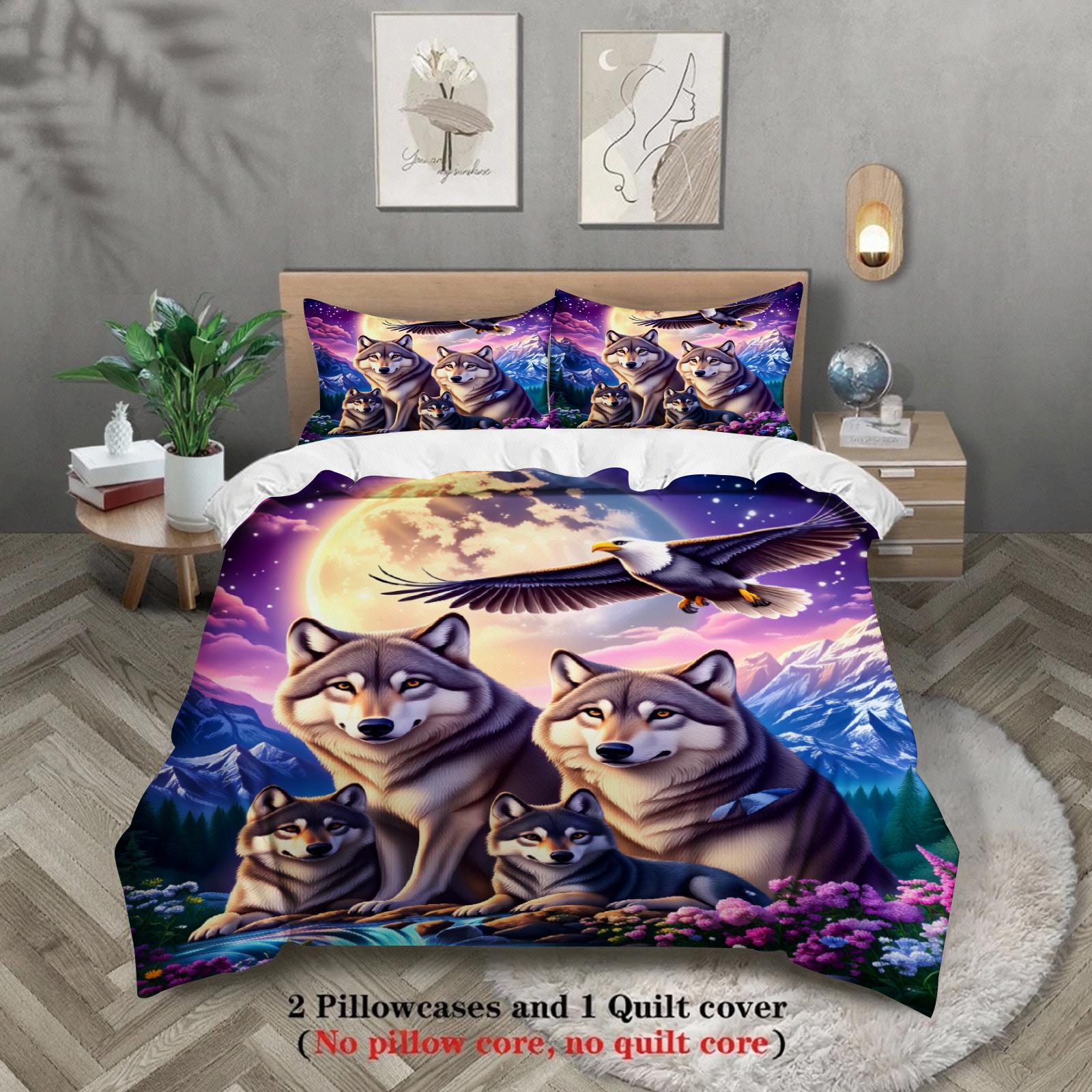 3pcs Wolf And Eagle Bedding Sets 3D Printed Animal Pattern Breathable Durable Duvet Cover Sets With Pillowcases No Filling AU Queen(210x210cm)
3pcs Wolf And Eagle Bedding Sets 3D Printed Animal Pattern Breathable Durable Duvet Cover Sets With Pillowcases No Filling AU Queen(210x210cm)