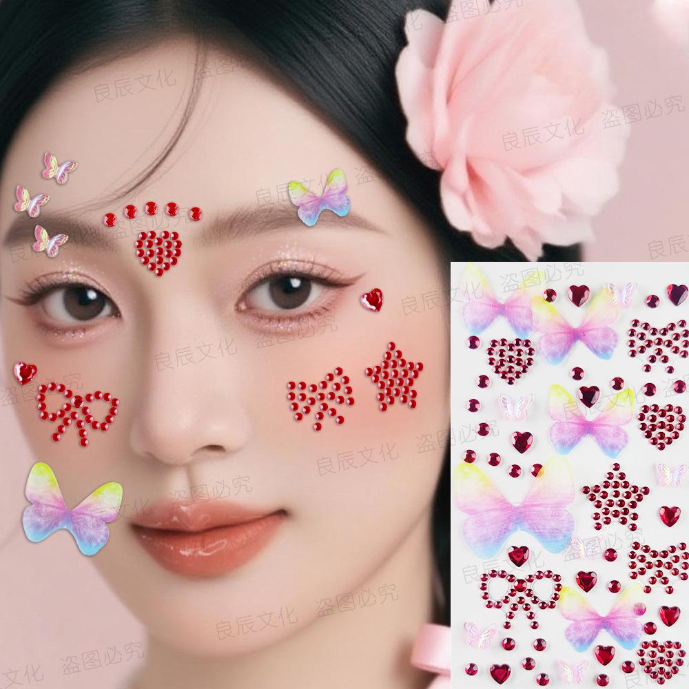 Vibrant Butterfly & Heart Diamond Self-Adhesive Stickers for Creative Party Makeup and Stage Performance червоний
Vibrant Butterfly & Heart Diamond Self-Adhesive Stickers for Creative Party Makeup and Stage Performance червоний