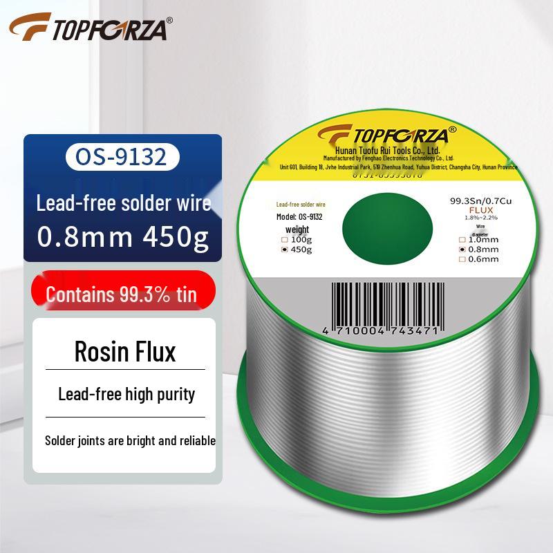 Tuofurui No-Clean Rosin Solder Wire for Electric Soldering - Non-Irritating, High Purity Tin Wire OS-9634 Solder Wire 63% Tin, 450g, 0.6mm
Tuofurui No-Clean Rosin Solder Wire for Electric Soldering - Non-Irritating, High Purity Tin Wire OS-9634 Solder Wire 63% Tin, 450g, 0.6mm