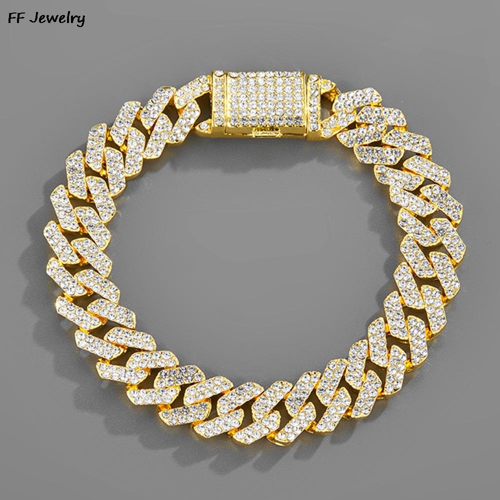 7/8/9 inch Hip Hop Cuban Link Chain Bracelets Gold Color Rhinestone 12mm Iced Out Chain Bracelets Punk Wristband Men Jewelry 7 inch 18cm
7/8/9 inch Hip Hop Cuban Link Chain Bracelets Gold Color Rhinestone 12mm Iced Out Chain Bracelets Punk Wristband Men Jewelry 7 inch 18cm
