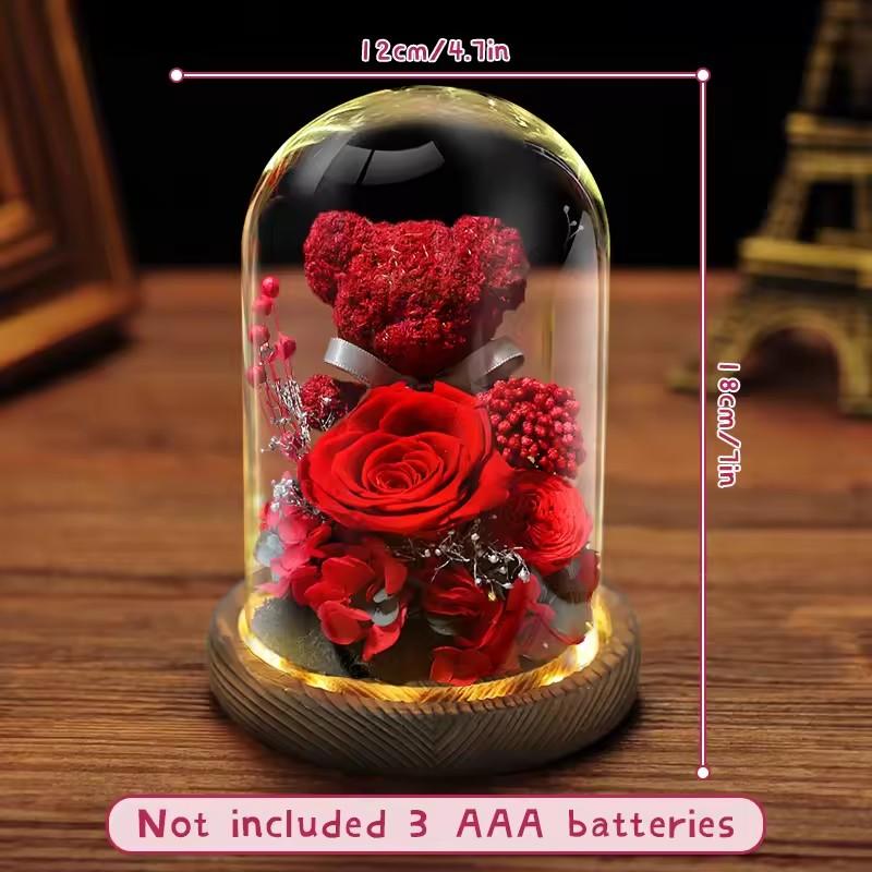 Valentine s Day Gift for Girlfriend Eternal Preserved Rose Flower Gift Box Teddy Bear Eternal Flower with Lights Gift for Women червоний
Valentine s Day Gift for Girlfriend Eternal Preserved Rose Flower Gift Box Teddy Bear Eternal Flower with Lights Gift for Women червоний