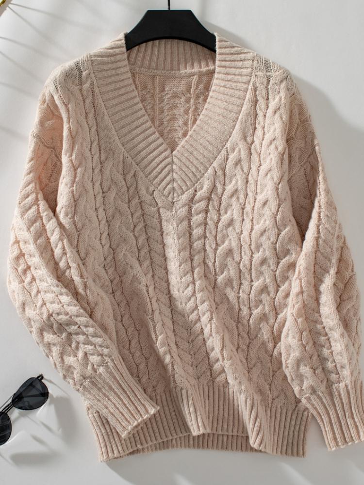 Knitted Pullover Women s Fashion Casual 2026 Autumn Vintage Loose Fried Dough Twists V-neck Long Sleeve Solid Sweater XL
Knitted Pullover Women s Fashion Casual 2026 Autumn Vintage Loose Fried Dough Twists V-neck Long Sleeve Solid Sweater XL