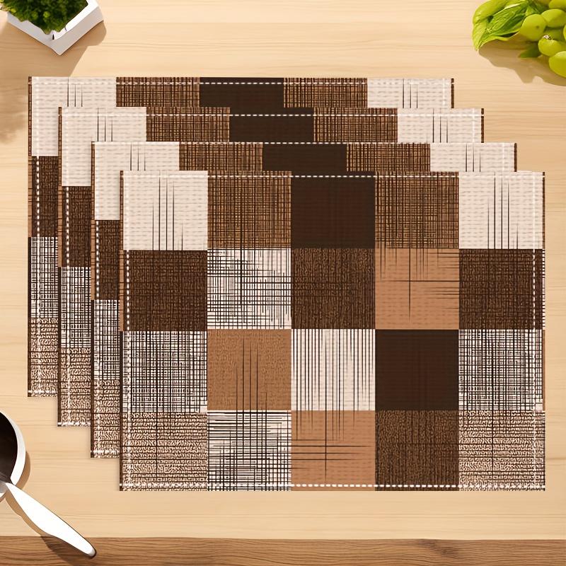 VIKAMA4/6/8/10PC Vintage Plaid Placemats Brown Rice Waterproof Restaurant Cafe Picnic Linen American Country Style 4PC30X45CM(1X1.3FT
VIKAMA4/6/8/10PC Vintage Plaid Placemats Brown Rice Waterproof Restaurant Cafe Picnic Linen American Country Style 4PC30X45CM(1X1.3FT