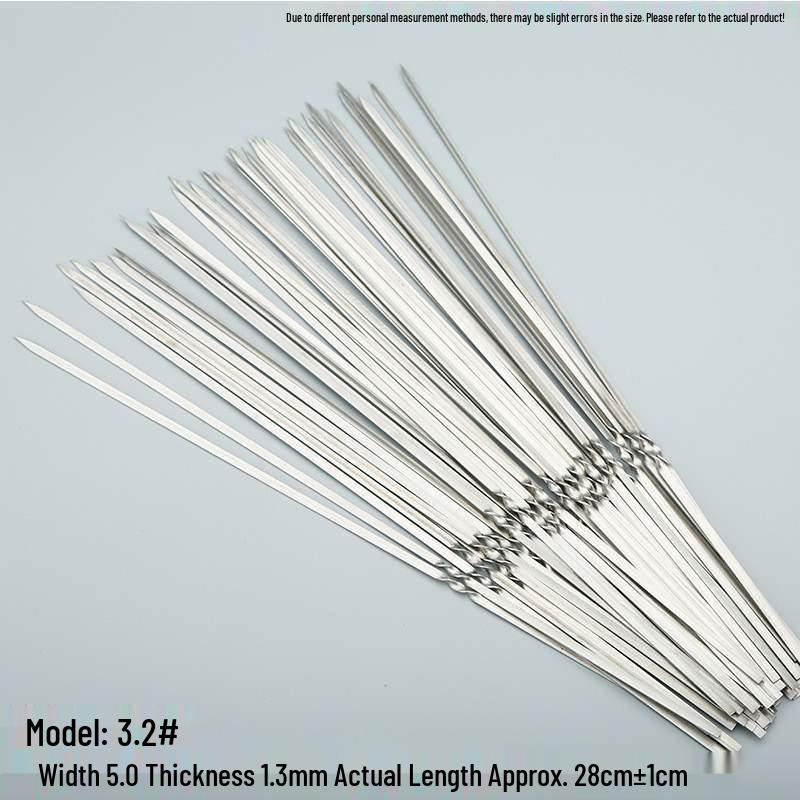 3.2 Stainless Steel Flat BBQ Skewers for Lamb Kebabs - Extra Wide and Thickened Design
3.2 Stainless Steel Flat BBQ Skewers for Lamb Kebabs - Extra Wide and Thickened Design