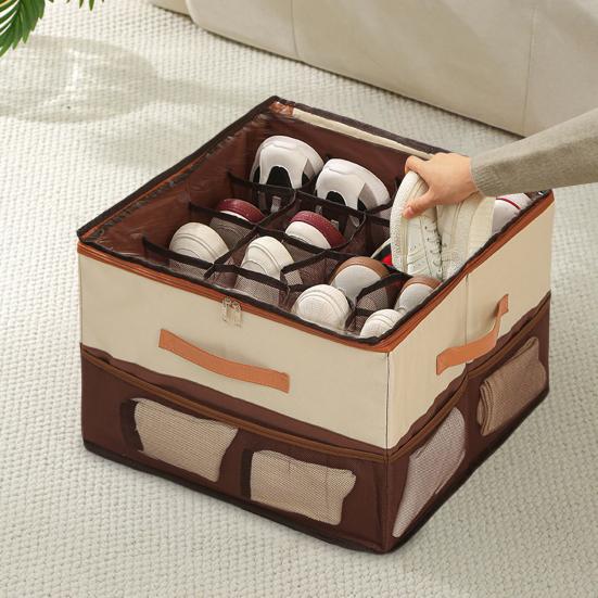 Shoe Storage Bin with Clear Cover Zipper Closure Large Capacity Multiple Compartments кавовий
Shoe Storage Bin with Clear Cover Zipper Closure Large Capacity Multiple Compartments кавовий