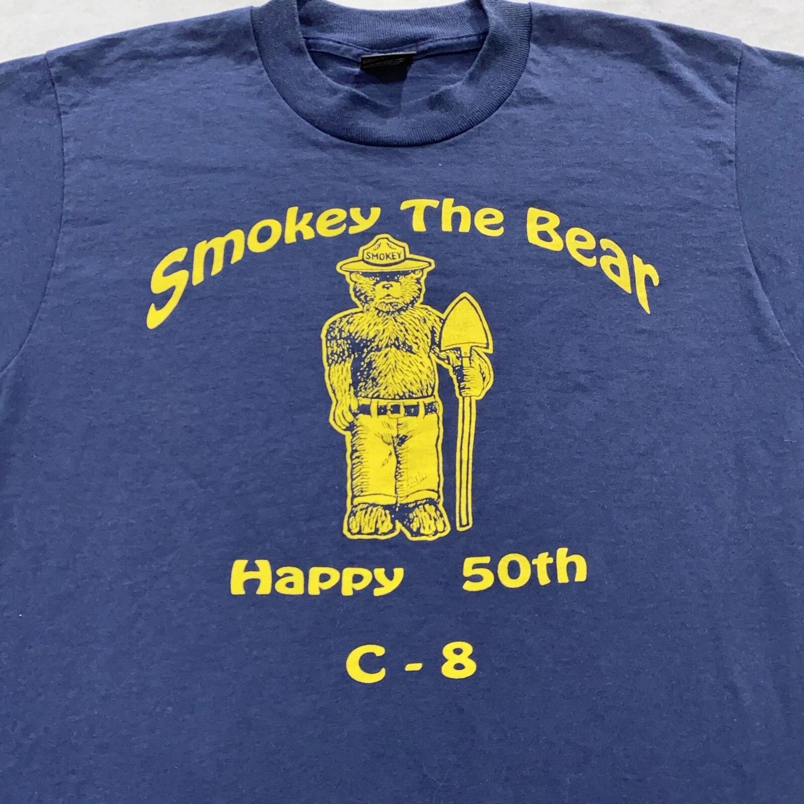 vintage 90s SMOKEY BEAR 50TH BIRTHDAY T-Shirt SMALL/MEDIUM cartoon forest fire 3XL
vintage 90s SMOKEY BEAR 50TH BIRTHDAY T-Shirt SMALL/MEDIUM cartoon forest fire 3XL