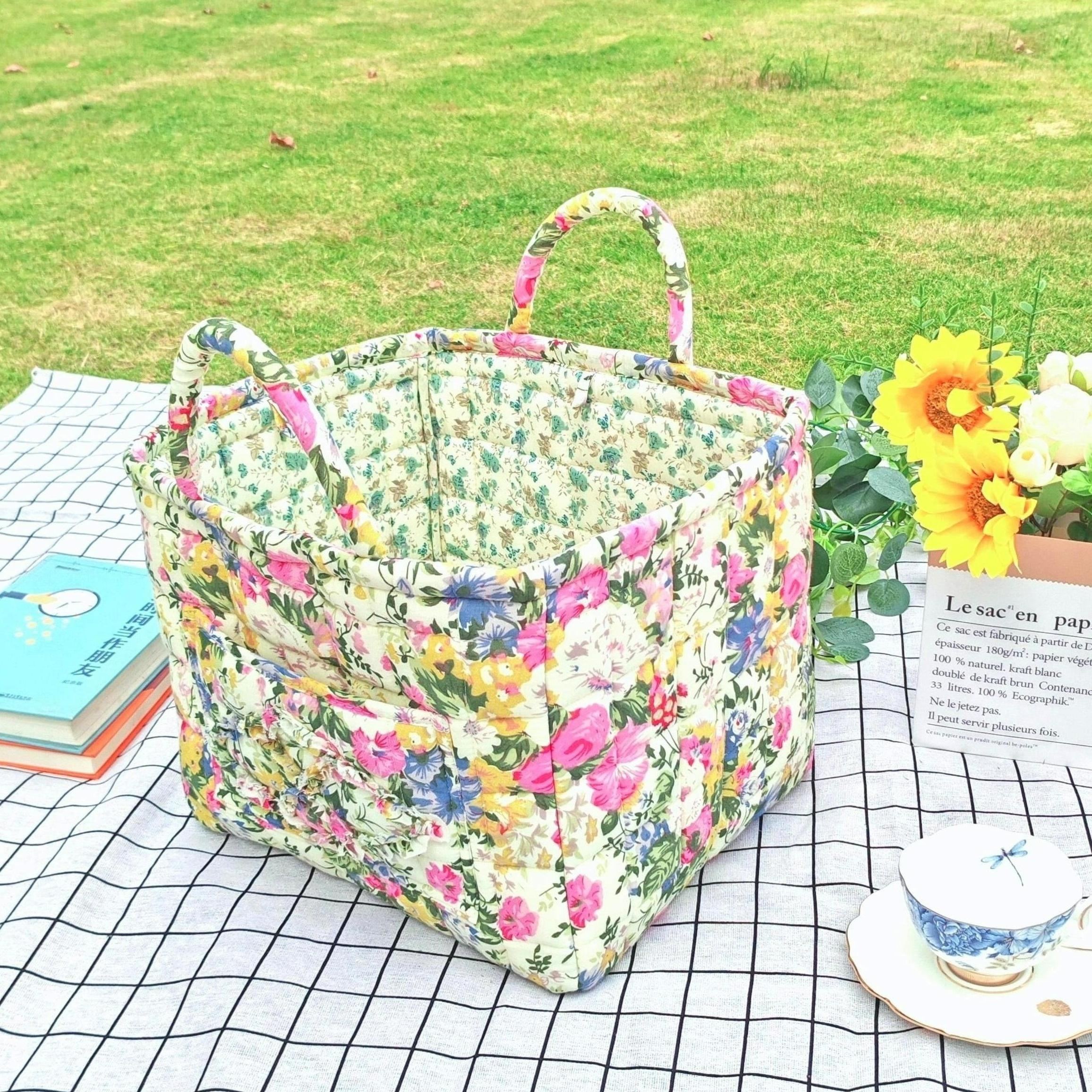 Large Floral Canvas Storage Basket - Washable Organizer for Clothes, Jewelry & Accessories, Pink Rose Design, Home & Travel
Large Floral Canvas Storage Basket - Washable Organizer for Clothes, Jewelry & Accessories, Pink Rose Design, Home & Travel