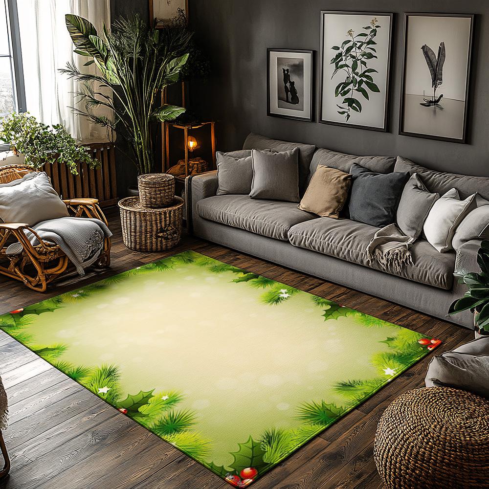 Christmas Pine Forest Rug, Green Red Berry Border Carpet for Living Room, Plush Non-Slip Sofa Mat with Festive Star Decor 50x80cm
Christmas Pine Forest Rug, Green Red Berry Border Carpet for Living Room, Plush Non-Slip Sofa Mat with Festive Star Decor 50x80cm