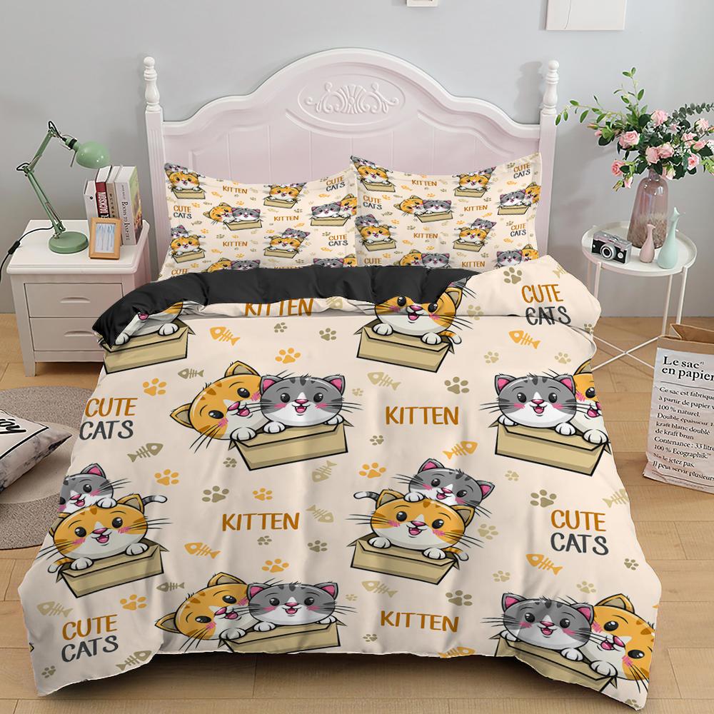 Comforter 3D Cat King Queen Cute Cartoon Kitty Bedding Set For Kids Teens Adults Pet Animal White 2/3Pcs Polyester Comforter (quilt)-EU Single(135*200cm)3pcs
Comforter 3D Cat King Queen Cute Cartoon Kitty Bedding Set For Kids Teens Adults Pet Animal White 2/3Pcs Polyester Comforter (quilt)-EU Single(135*200cm)3pcs
