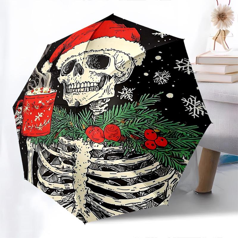 1pc Christmas Santa Skeleton with Hot Chocolate Mug, Automatic Opening Folding Umbrella, Portable 3-Fold Design, 8-Bone Iron Frame Outdoor Umbrella, F
1pc Christmas Santa Skeleton with Hot Chocolate Mug, Automatic Opening Folding Umbrella, Portable 3-Fold Design, 8-Bone Iron Frame Outdoor Umbrella, F