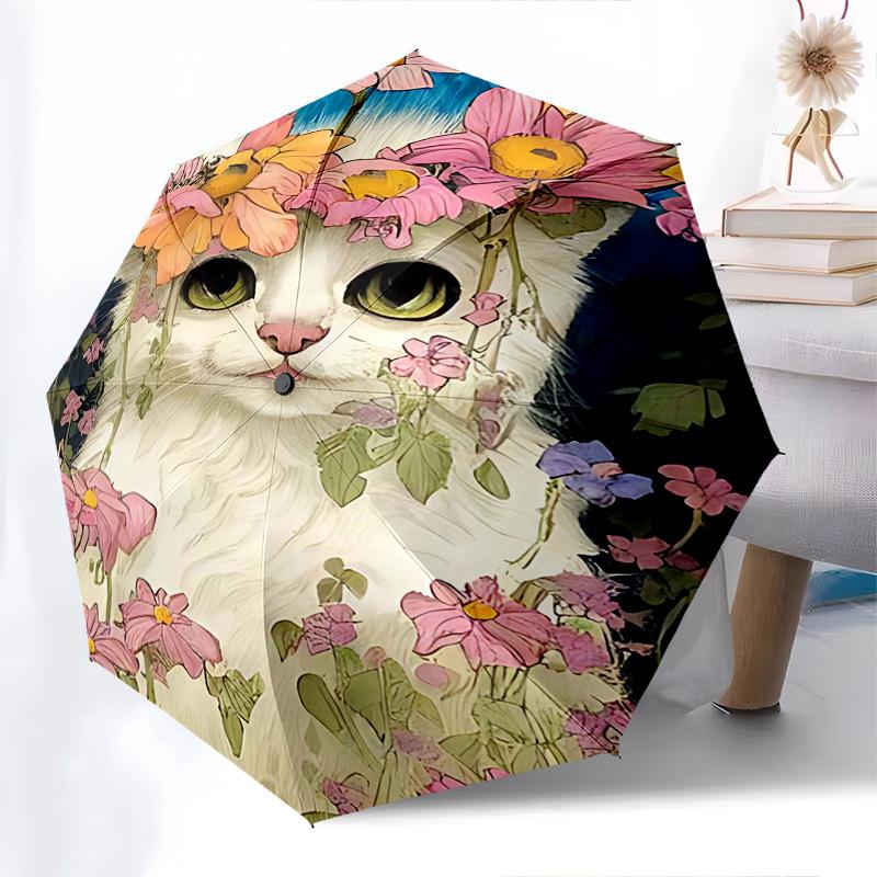 1pc Flower Crown Cat Outdoor Umbrella, Auto Open Close, Portable 3-Fold Design with 8-Bone Iron Frame, Perfect Gift for Fans, Travelers, Daily Use, Fe
1pc Flower Crown Cat Outdoor Umbrella, Auto Open Close, Portable 3-Fold Design with 8-Bone Iron Frame, Perfect Gift for Fans, Travelers, Daily Use, Fe