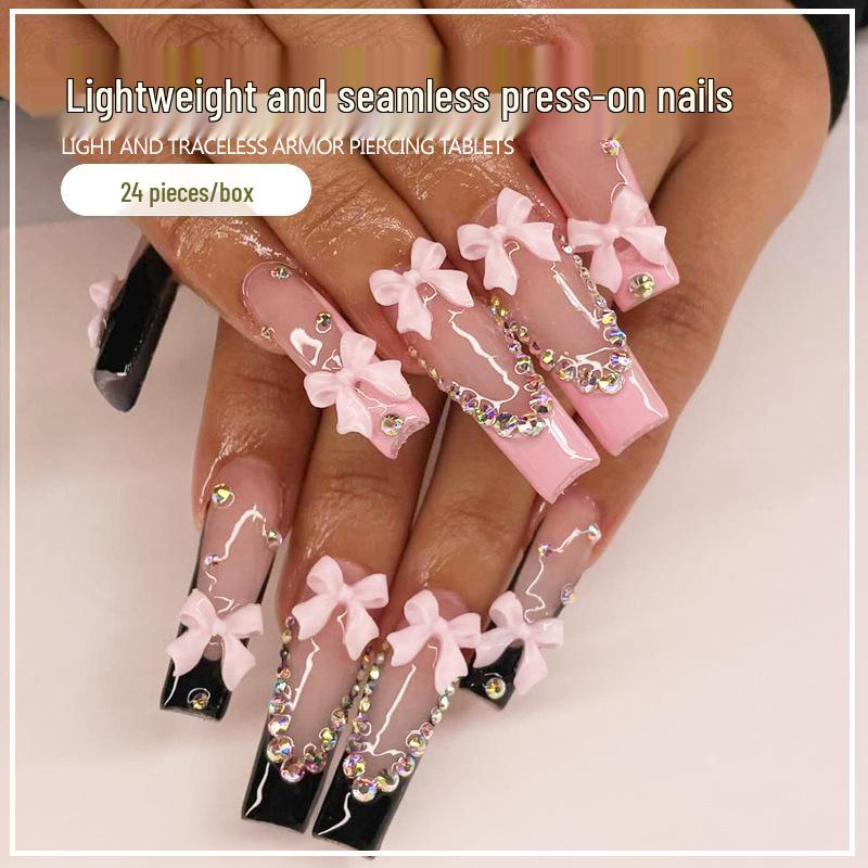 European & American Drop Earrings with a Bow Design - Trendy French Nail Style Glue Version
European & American Drop Earrings with a Bow Design - Trendy French Nail Style Glue Version