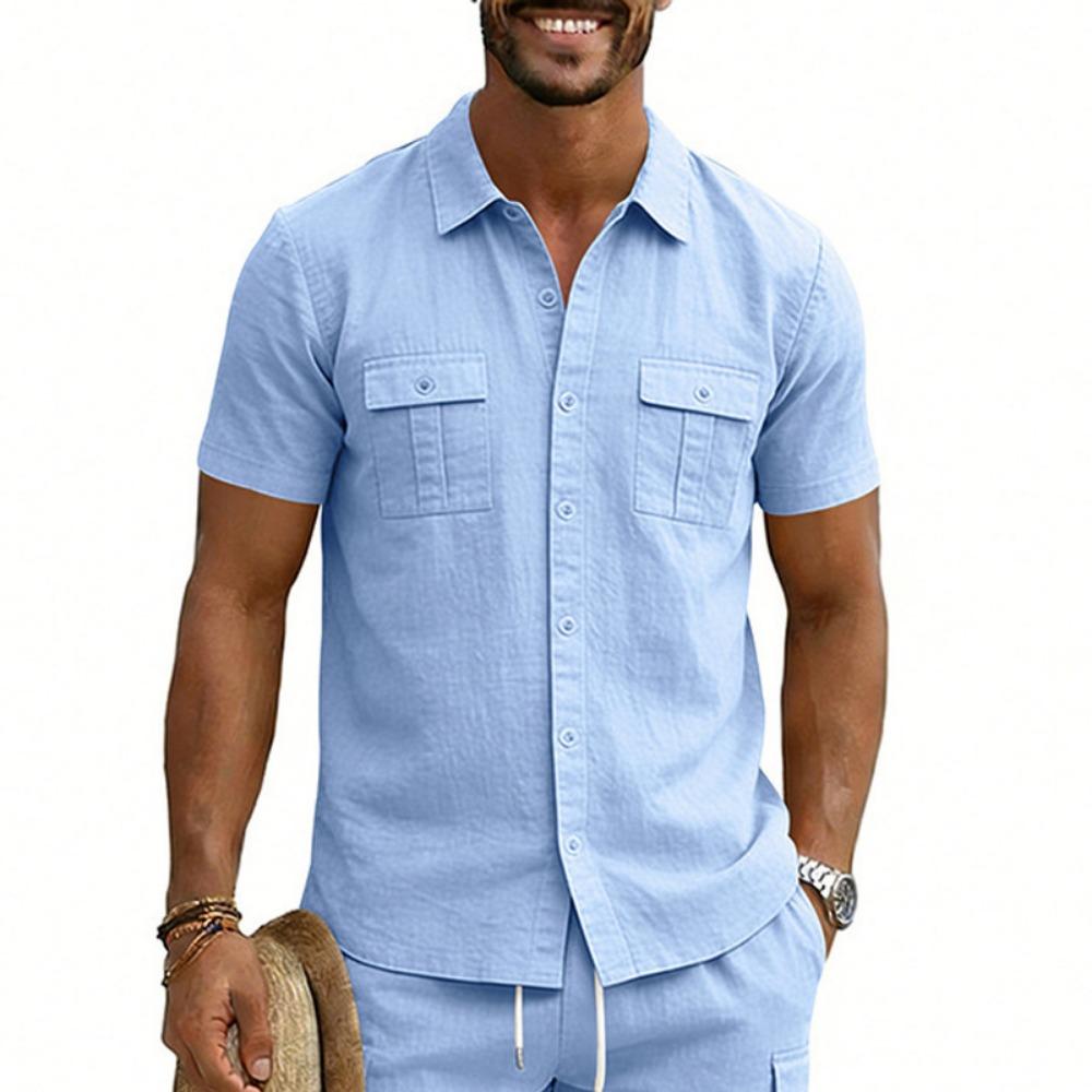 2026 Men s Summer Linen Casual Trendy Outdoor Sports Breathable Multi-Pocket Workwear Collar Short-Sleeved Shirt 3XL синій
2026 Men s Summer Linen Casual Trendy Outdoor Sports Breathable Multi-Pocket Workwear Collar Short-Sleeved Shirt 3XL синій