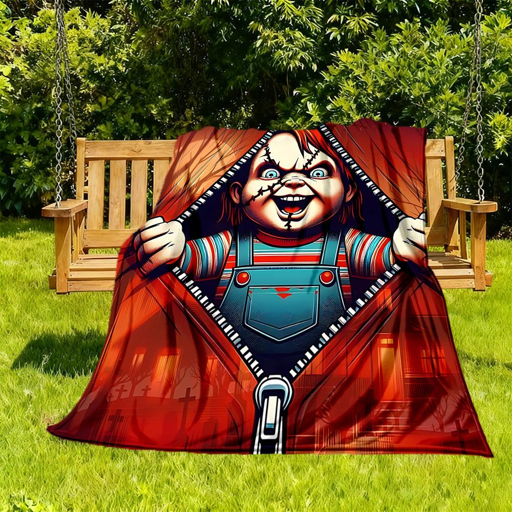 1PC Child s Play Chucky Outdoor Flannel Throw Blanket - HD Printed Lightweight Soft Warm All-Season Blanket for Sofa, Bed, Travel, Camping 109 130x150cm
1PC Child s Play Chucky Outdoor Flannel Throw Blanket - HD Printed Lightweight Soft Warm All-Season Blanket for Sofa, Bed, Travel, Camping 109 130x150cm