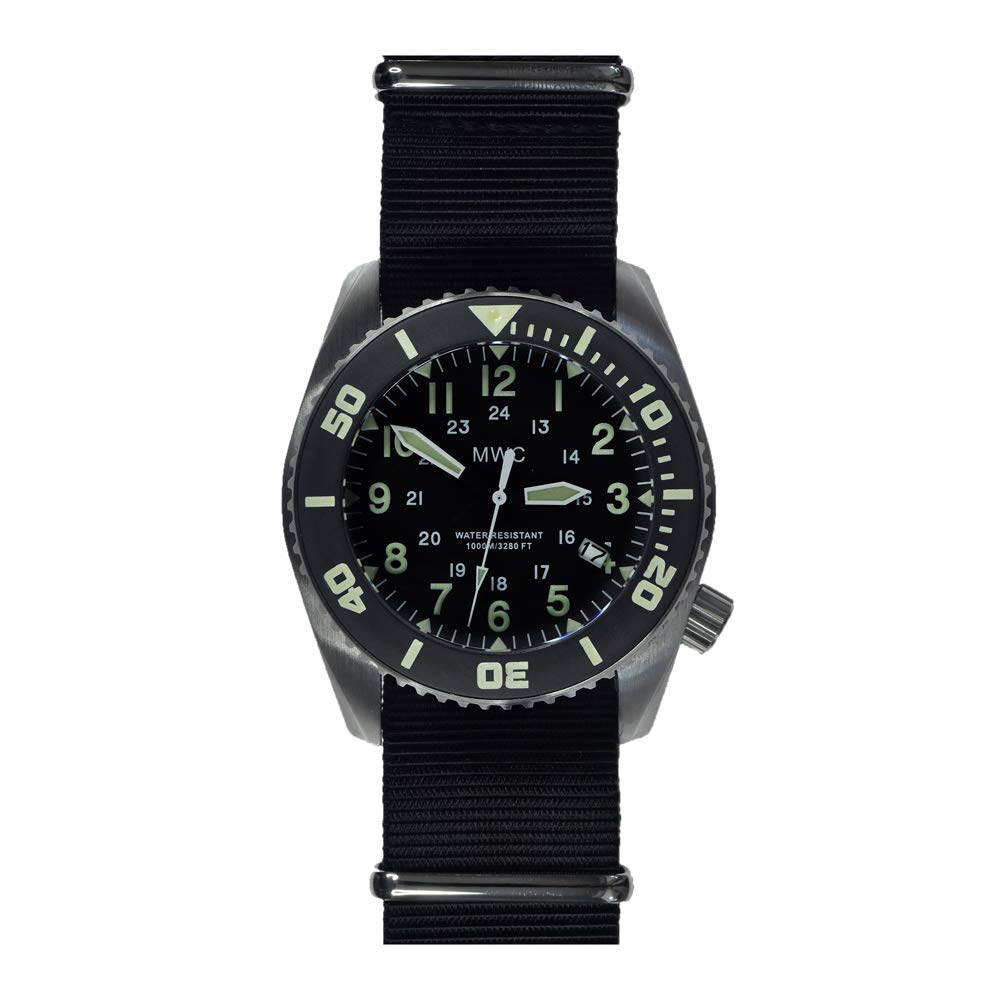 MWC Dephtmaster 1000mt Automatic Black Steel Sapphire Ceramic Date Diver Fabric NATO Military Men s Watch, Diving Watch.
MWC Dephtmaster 1000mt Automatic Black Steel Sapphire Ceramic Date Diver Fabric NATO Military Men s Watch, Diving Watch.