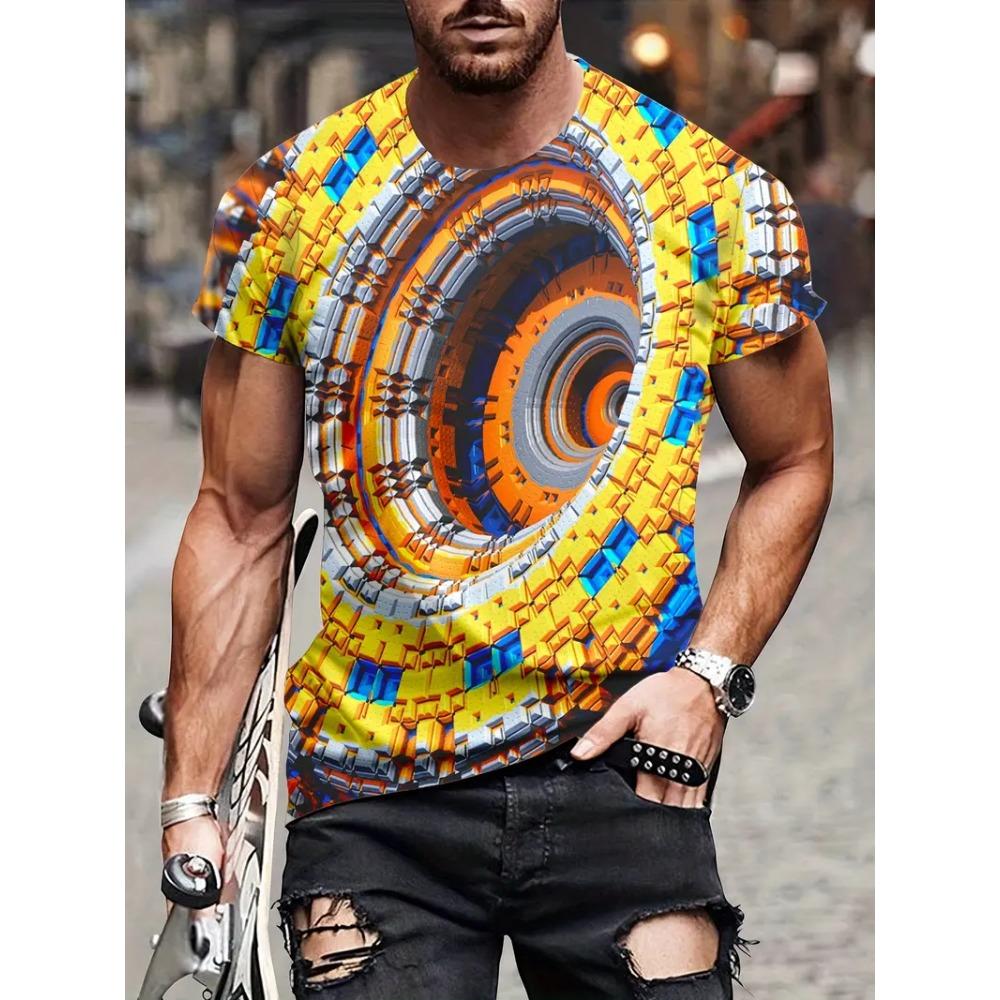 Visual Illusion 3D Print T-Shirt, Men s Designer Clothing, Summer Casual Streetwear Short Sleeve Top, Fun and Loose Fit M
Visual Illusion 3D Print T-Shirt, Men s Designer Clothing, Summer Casual Streetwear Short Sleeve Top, Fun and Loose Fit M