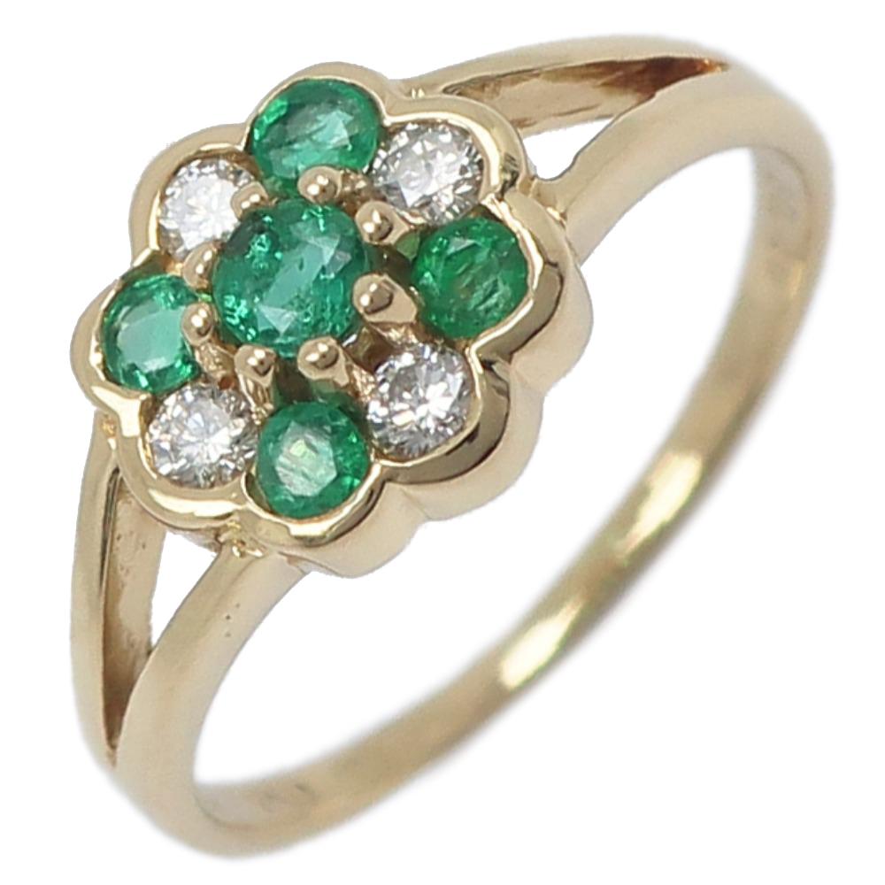 flour Ring green K18 yellow gold/Emerald/diamond #4.3(US Size) flour 2.2g Women Used
flour Ring green K18 yellow gold/Emerald/diamond #4.3(US Size) flour 2.2g Women Used