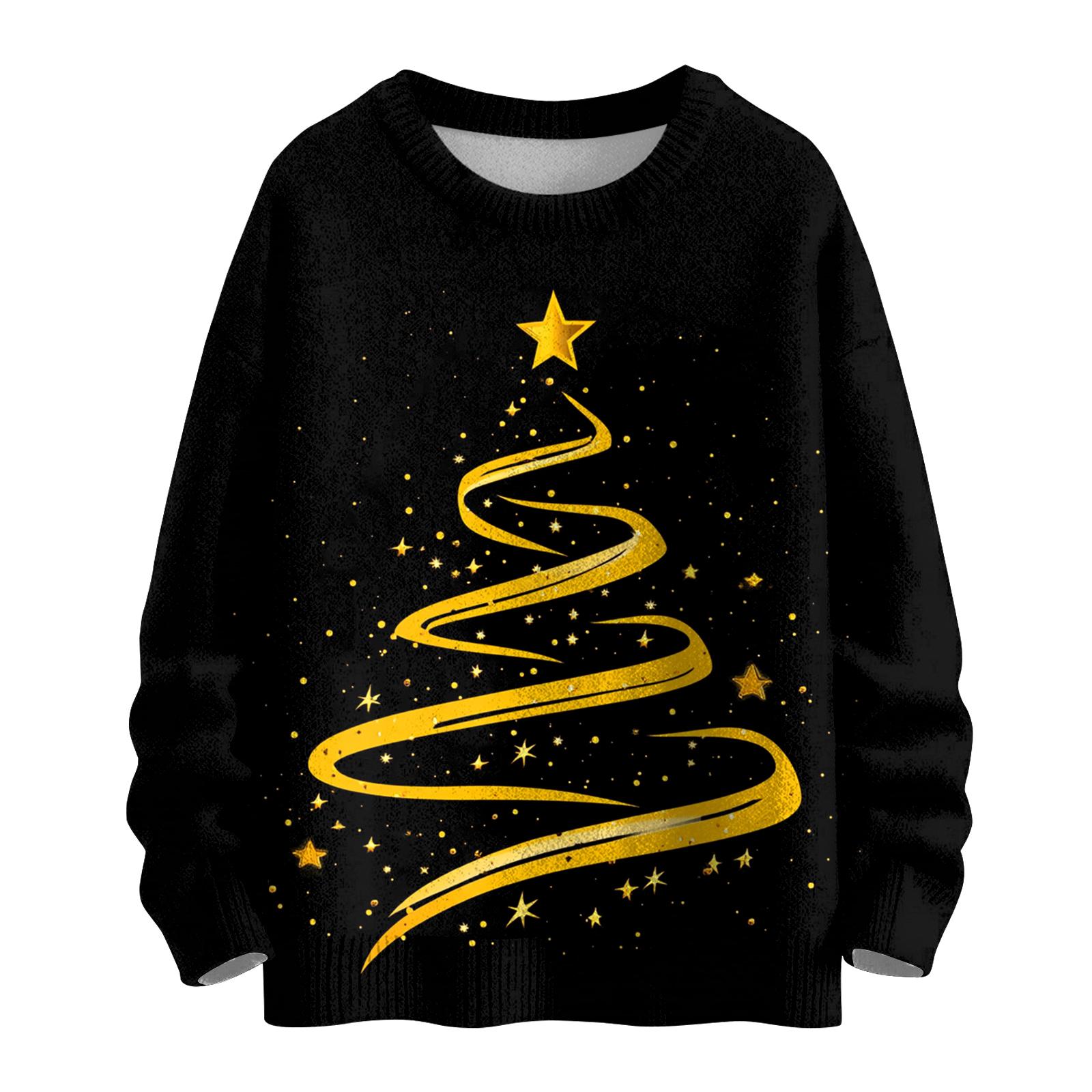 Женский модный повседневный трикотажный свитер с длинным рукавом и рождественским принтом, круглый вырез L чёрный
Женский модный повседневный трикотажный свитер с длинным рукавом и рождественским принтом, круглый вырез L чёрный