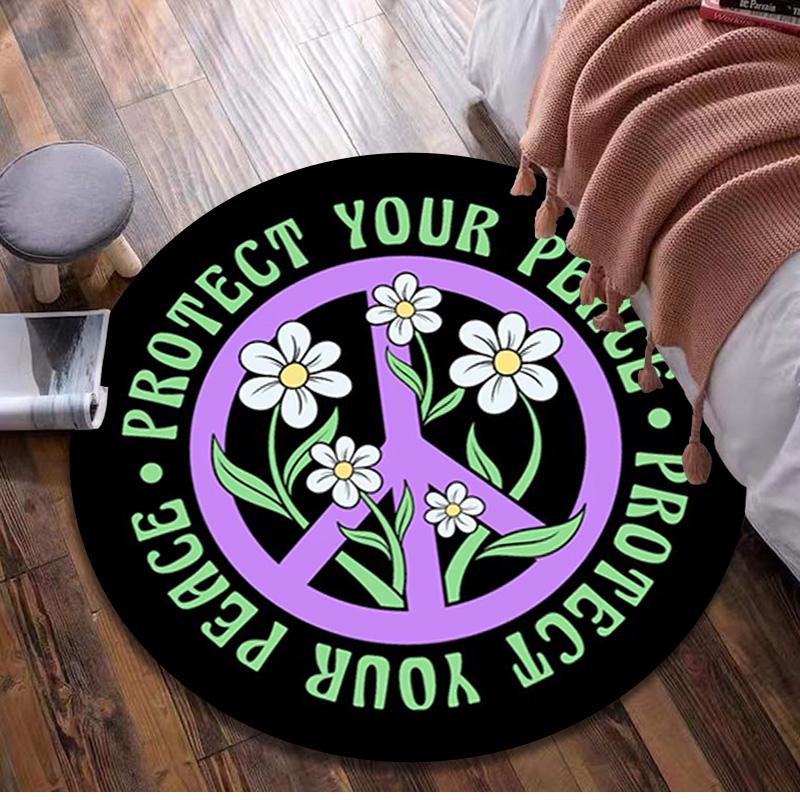 Sunflower Peace Sign Circular Rug Office Decorative Carpet For Living Room Bedroom Door Mat Floor Carpet Computer Chair Area Rug 80x80cm( 31x31in)
Sunflower Peace Sign Circular Rug Office Decorative Carpet For Living Room Bedroom Door Mat Floor Carpet Computer Chair Area Rug 80x80cm( 31x31in)