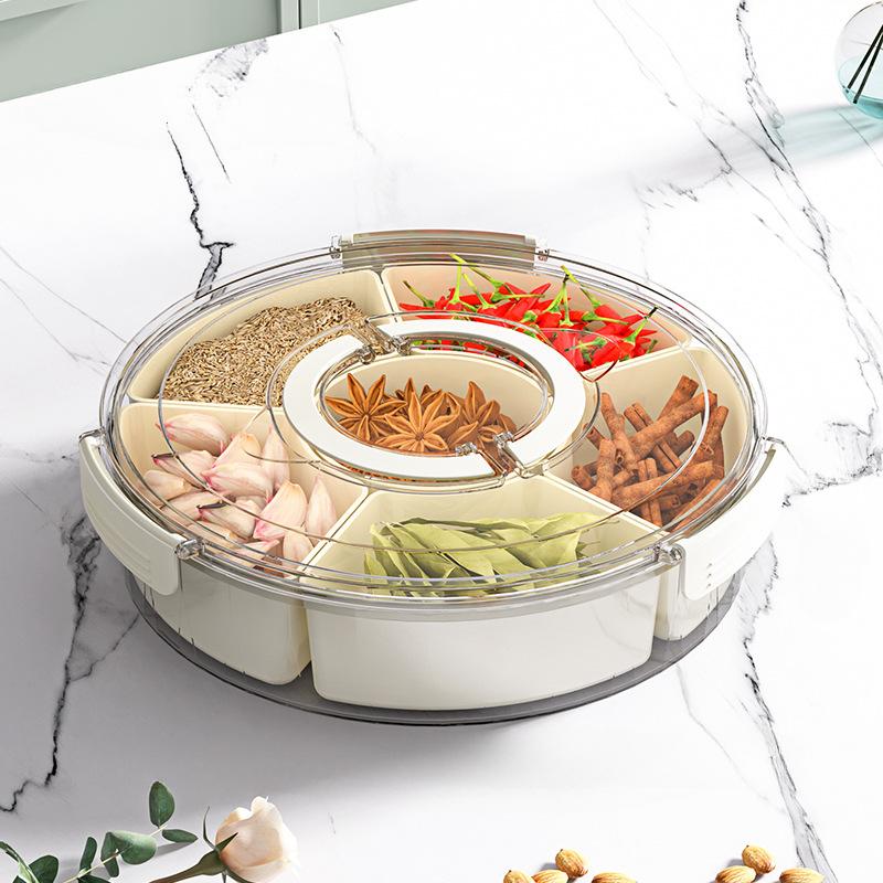 Snackle Box Container Divided Serving Tray Rotate Charcuterie Container Portable Storage Organizer for Candy Fruits Nuts Spice
Snackle Box Container Divided Serving Tray Rotate Charcuterie Container Portable Storage Organizer for Candy Fruits Nuts Spice